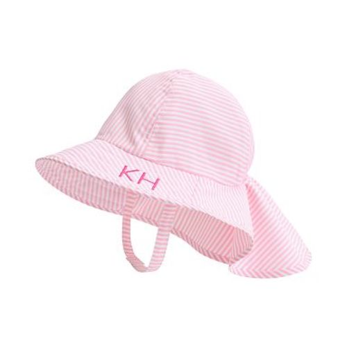 Mini Stripe Bow Beach Baby Sun Hat , 3-12 Months , Pink Stripe