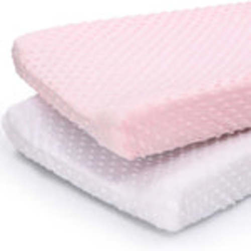 Pink & White Minky Baby Girl Changing Pad Covers Set of 2