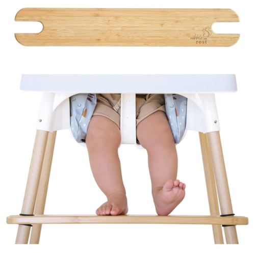Woodsi Footsi Highchair Footrest for IKEA Antilop, Bamboo Wooden Footrest, Height Adjustable, High Chair Accessories,Suitable Footstool with Rounded Corners