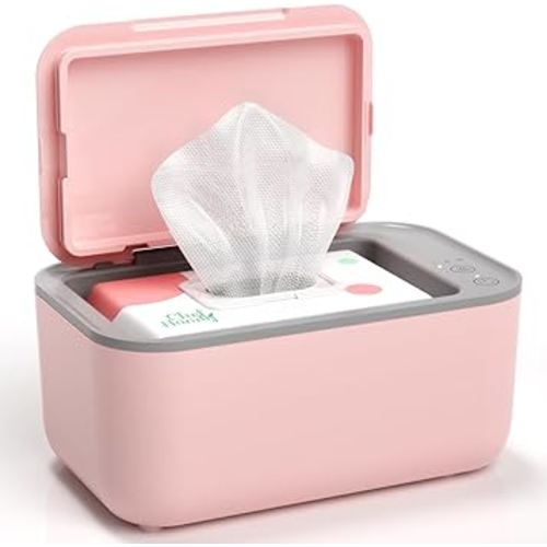 Chefhandy Baby Wipe Warmer, 3-Level Temperature Control, Quiet & Even Heating, Large Capacity for Easy Diaper Changes, Pink
