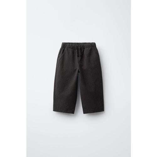 BAGGY GINGHAM PANTS - Brown-Blue | ZARA United States