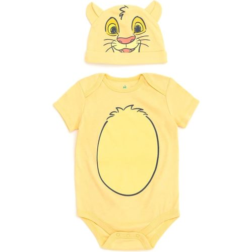 Disney Cosplay Baby Bodysuit and Hat Set Newborn to Infant Sizes (Newborn - 24 Months)