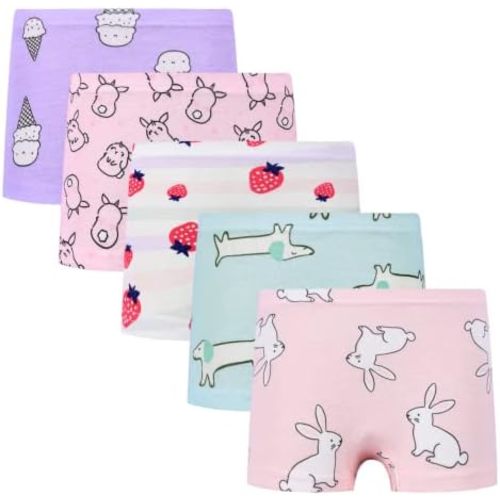 Girls Boyshort Hipster Panties Cotton Panty Underwear (5 Pack)