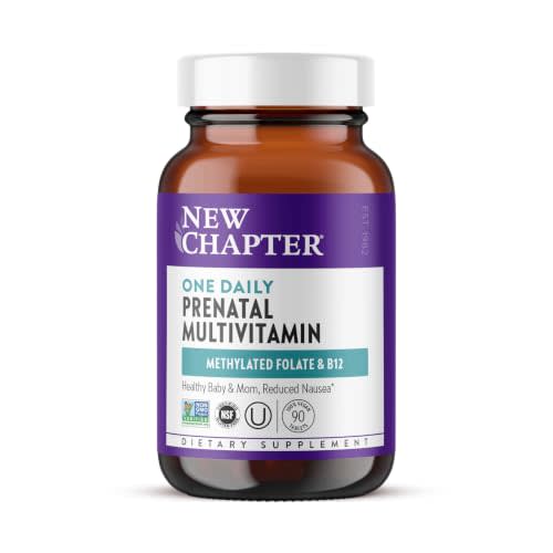 New Chapter One Daily Prenatal Multivitamin, 90 Count | With Methylfolate and Choline for Healthy Mom and Baby, Gluten Free and Non-GMO Prenatal Vitamin Daily Formula