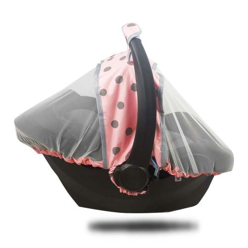 DODO NICI Car Seat Mosquito Net for Babies, Elastic Mesh Cover, Kick Proof, Pink Dot