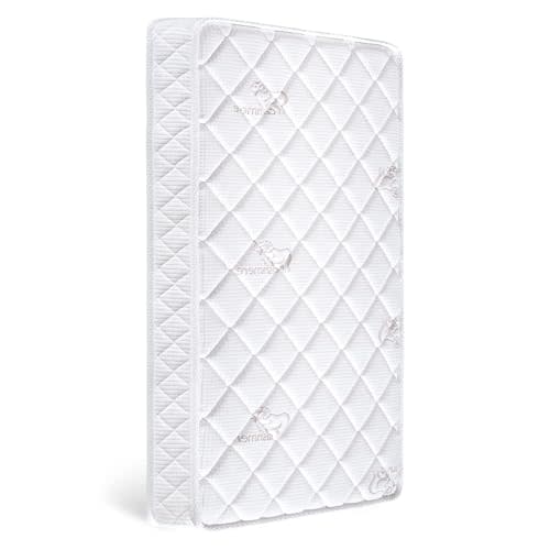 Premium Crib & Toddler Mattress,100% Knitted Fabric, Premium Fleece Surface-Hypoallergenic, 5" Thick Firm Soft Crib Mattress, Non-Toxic - Fits Standard Cribs & Toddler Beds