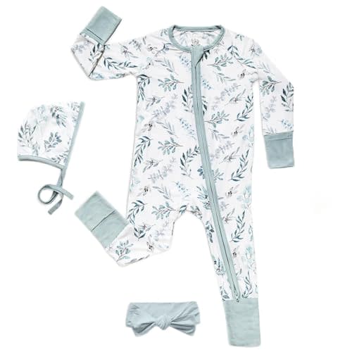 Miaoberry Pajama Set for Baby Boys & Girls – Viscose from Bamboo Sleepwear Set - Eucalyptus