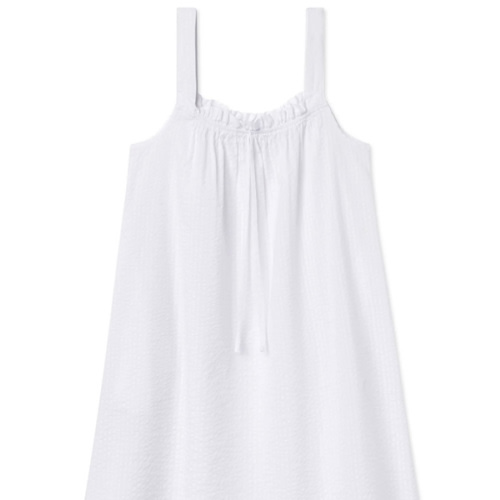 LAKE | Women | Cotton Pajamas | White Seersucker Alice Nightgown