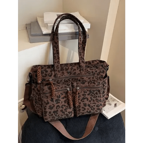 Retro leopard print fashionable shoulder bag, niche minimalist - TikTok Shop