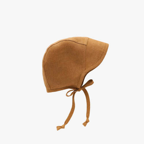 Linen Brimmed Bonnet with Cotton Lining // Rust – GrayFoxCo
