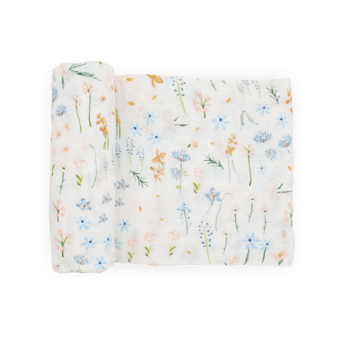 Cotton Muslin Swaddle Blanket - Pastel Petals