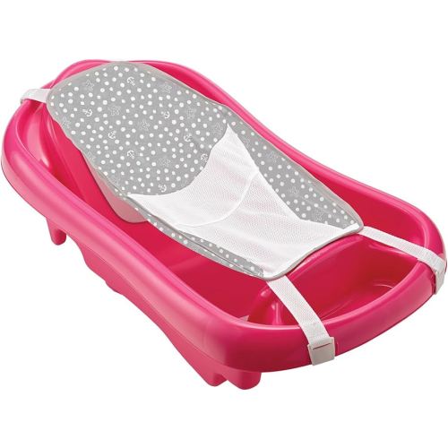 The First Years Newborn to Toddler Baby Bath Tub - Convertible 3-in-1 Baby Tub with Removable Sling - Ages 0 to 24 Months - Sure Comfort - Pink