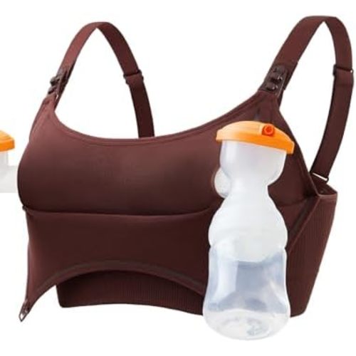 Pumping Bra Hands Free Seamless Comfort PatentedClasps Nursing and Pumping Bra in One Breast Pump Bra All Day Wear