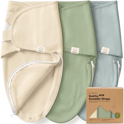 Baby Swaddle Sleep Sacks with Zipper - 3-Pack Swaddles for Newborns 0-3 Months, Infant, Baby Girls, Boys, Soft & Durable Newborn Sleep Sack, Easy Diaper Change Swaddling Blanket (Slate, OS)