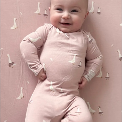 Tutu Goose Blush Pink Convertible Footie Pajama | günamüna
