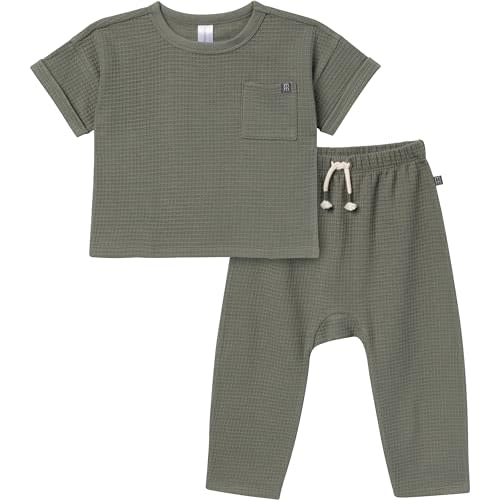 Modern Moments by Gerber Boys' Baby and Toddler Honey Comb Sweater Knit Top and Pant Set