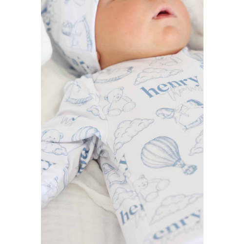 Up In The Clouds Personalized Newborn Baby Knot Gown