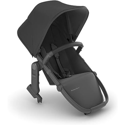 UPPAbaby RumbleSeat V2+ Second Lower Seat with Adapters, Bumper Bar, Bug Shield Included/Jake (Charcoal/Carbon Frame/Black Leather)