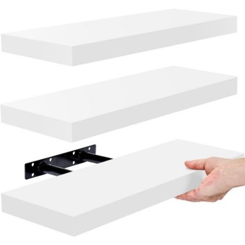 Sorbus 3 Pack Wall Mounted Floating Shelves - for Bedroom, Kitchen, Living Room, Office - Floating Shelf for Trophies, Books, Frames, etc