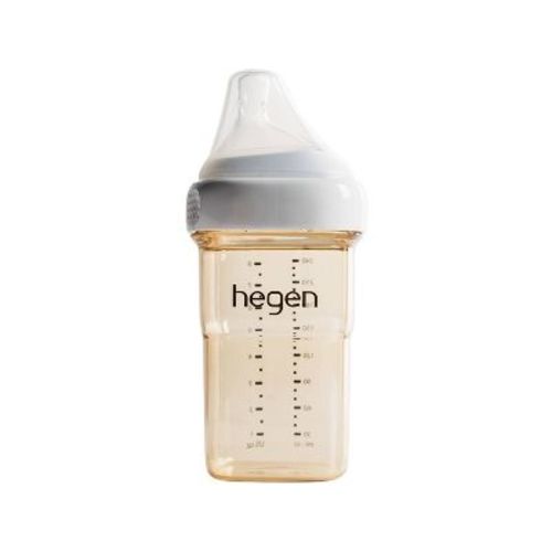 Hegen PCTO PPSU Anti-Colic Feeding Bottle - Amber - 8oz: BPA-Free, Phthalate-Free, Lead-Free, Medium Flow Nipple