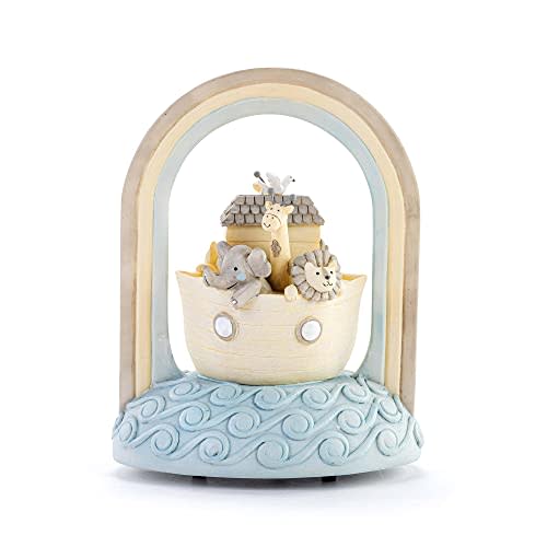 DEMDACO Noah's Ark Blue and Yellow 6 x 5 x 3.5 Inch Musical Figurine Plays Over The Rainbow