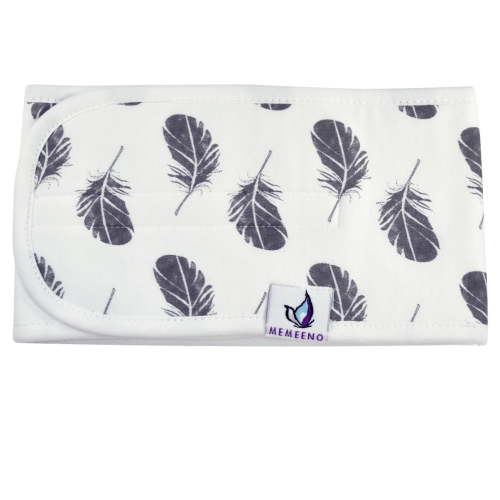 MEMEENO Belly Band for Colic & Gas Relief, Organic Cotton, Self-Warming for Fussy Newborn (Plume)