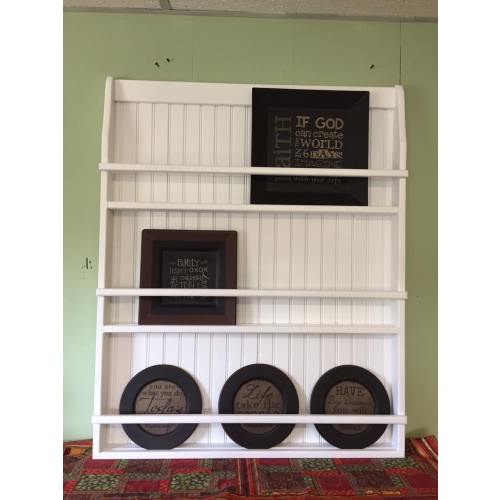 Handcrafted Pine Wall Bookshelf: Country Plate Rack