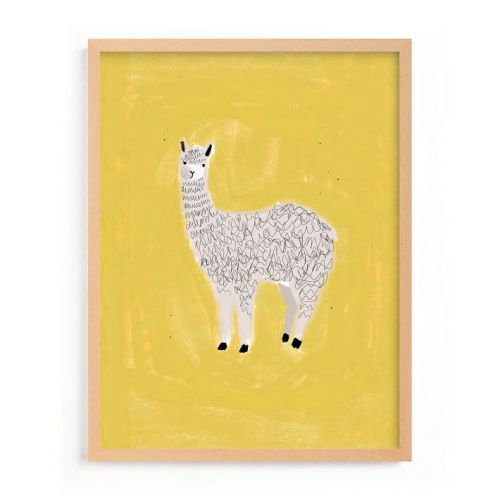 Sunshine Alpaca Framed Wall Art by Minted for West Elm Kids