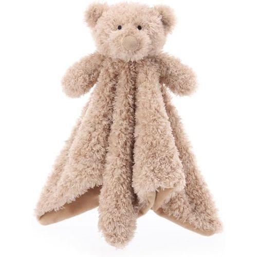 Apricot Lamb Brown Peach Bear Soft Loveys for Babies, Security Blanket for Baby Boy and Girl, 14x14 Inches for Infant and Toddlers