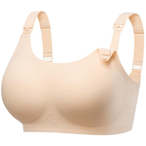 Angelhood Seamless Nursing Bra for Women Wire Free Full Coverage Nursing Bra T-Shirt Bra with Extra Extender