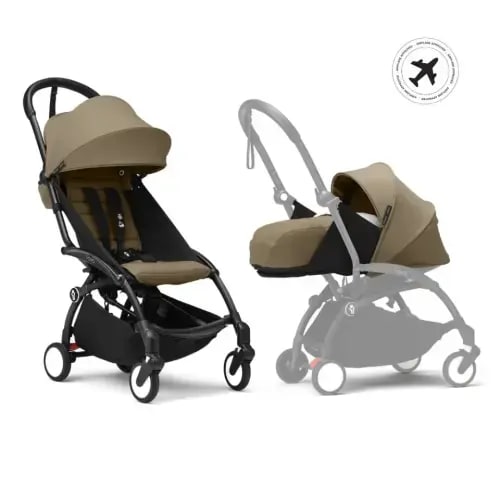 Stokke - YOYO3 Full Stroller with Frame, 0+ Newborn and 6+ Color Pack - Black Base