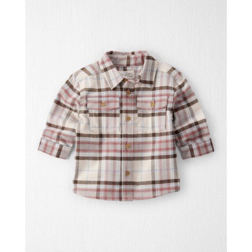 Baby Boy Organic Cotton Button-Front Flannel - Little Planet | Carter's