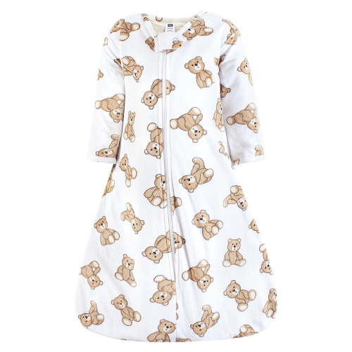 Hudson Baby Boys Long Sleeve Plush Faux Fur Sleeping Bag, Wearable Blanket, Teddy Bears, 6-12 Months