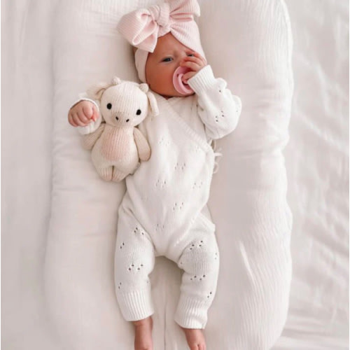 Pointelle Romper Milk White | Organic Cotton | The Honey and Bro Co – The Honey and Bro Co.