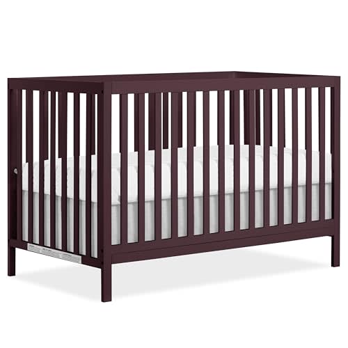 Dream On Me Synergy MOD 5-in-1 Convertible Full-Size Baby Crib with Toddler, Day & Full Bed Conversion in Auburn, GreenGuard Gold & JPMA, 3 Mattress Heights, Sustainable Pinewood