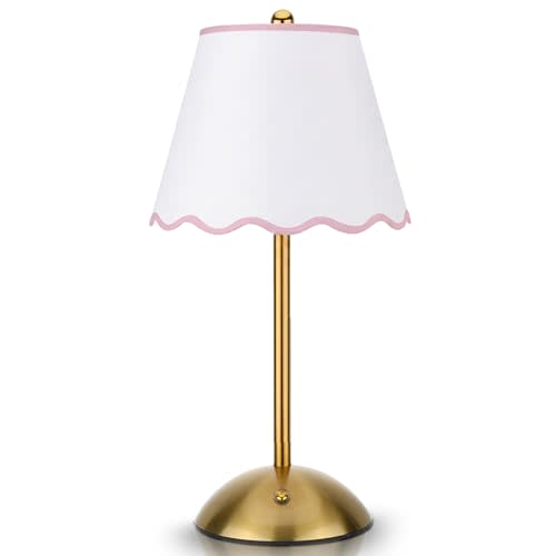 White Cordless Table Lamps Rechargeable LED Desk Lamp Classic | Portable Bedroom and Dining Decor, Smooth 3 Color Dimming, Night Light Ideal for Girls Rooms, Elegant Bridal Shower
