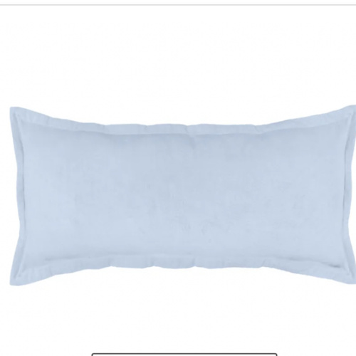 Providence Blue Cotton Velvet Throw Pillow, 14x36