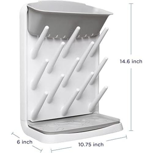 Amazon.com: Ubbi Vertical Baby Bottle Drying Rack, Space Saving Countertop Drying Rack Baby Accessory, Gray : Baby