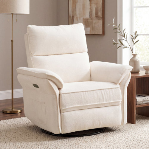 Latitude Run® Oversized Power Recliner Chair Swivel Glider With Massage And Heat & Reviews | Wayfair