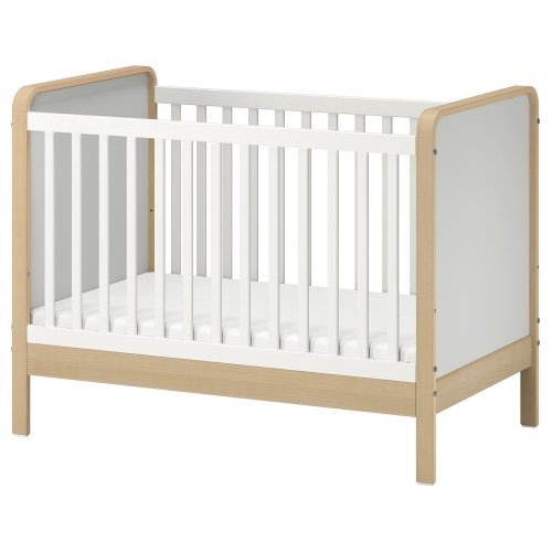 ÄLSKVÄRD Cot - birch/white 60x120 cm