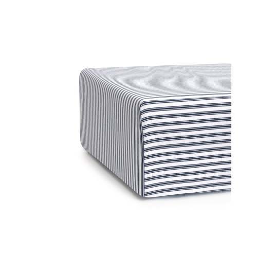 Luxe Premium Percale Crib Sheet in Navy French Ticking