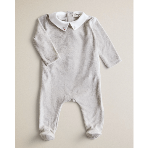 BABY VELOUR FOOTED ROMPER