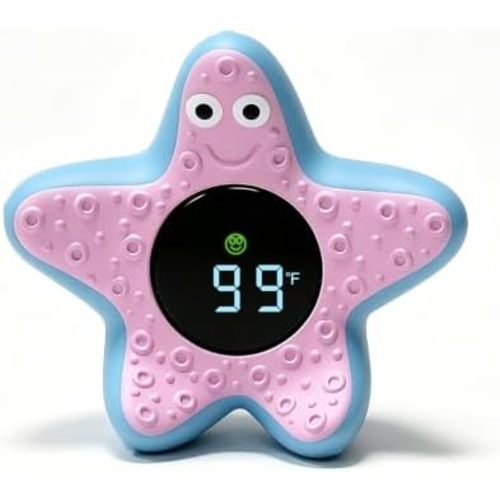 Baby Bath Thermometer, Digital Floating Water Temperature Thermometer with 32-140 °Fahrenhei / 0-60 ° Celsius Display, Starfish Safty Baby Bathtub Floating Essentials for Infant Toddler