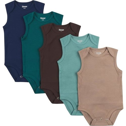 Hanes Baby Baby Bodysuits, Ultimate Baby Flexy Bodysuits, Infant Sleeveless Bodysuit, 5-pack