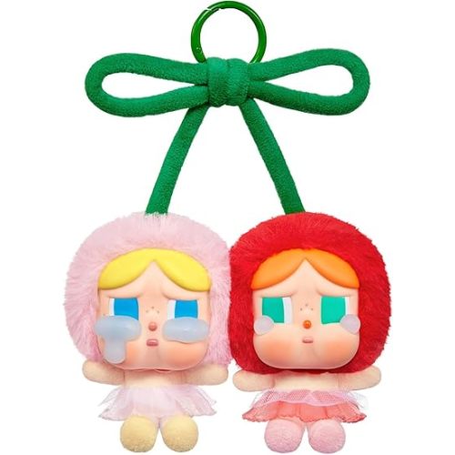 POP MART Crybaby Crying for Love Series-Vinyl Plush Hanging Card (Love You Cherry Much), Toys for Modern Home Decor, Collectible Toy Set for Desk Accessories, 1PC