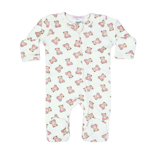 Baby Zipper Footie - Princess Bears