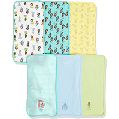Amazon Essentials Disney | Star Wars | Princess Baby Girls' Burp Cloths, Pack of 6
