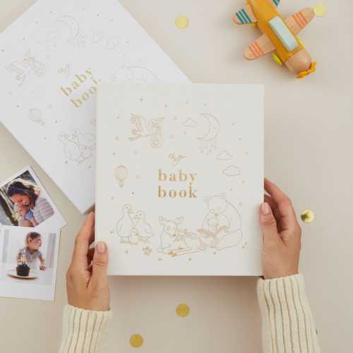 Lullaby (My Baby Book) Memory Book with Presentation box, Gold Foiled Bedtime Animal Illustrations, New Parent Gift
