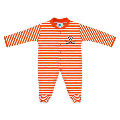 Virginia Cavaliers Striped Footed Romper | College Baby