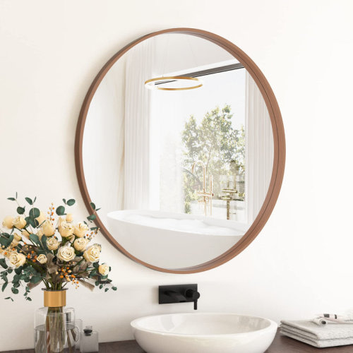 Karrina Accent Wood Round Mirror | Wayfair